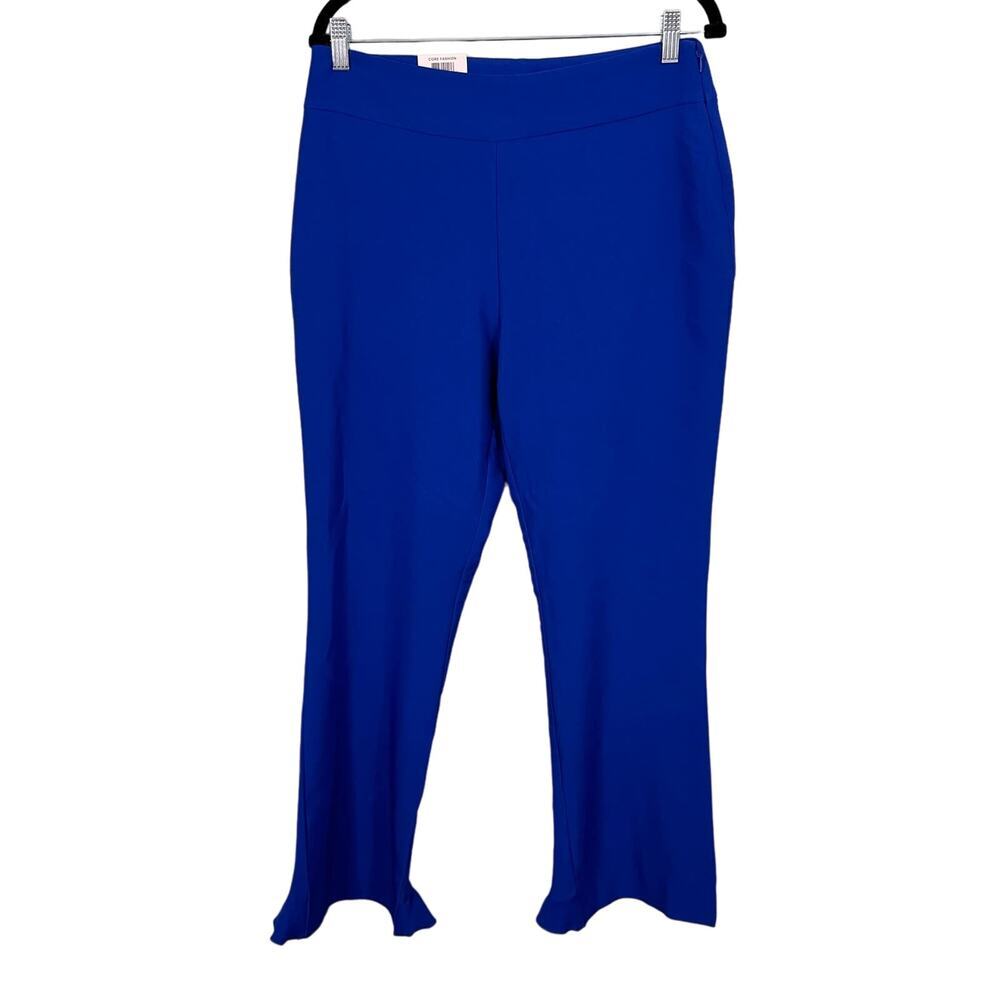 INC International Concepts Pants Womens 10 Ruffled Pull On Skinny Leg Blue NWT
